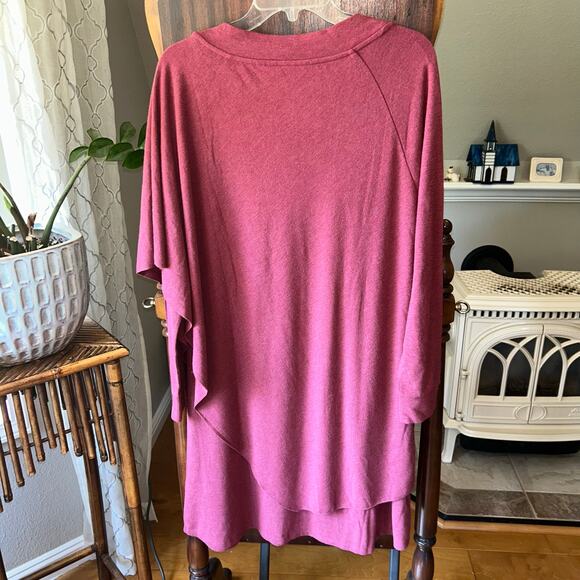 Soft Surroundings Women’s Marla Dress Size Medium Heather Ruby Red Draped - Picture 8 of 12